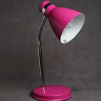 Pink Desk Lamp with Flexible Neck and White Shade