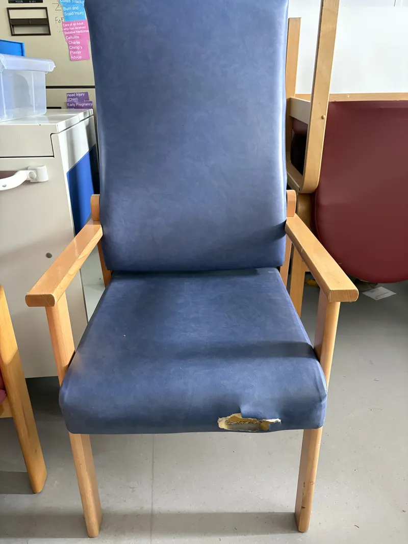 High-Back Patient/Waiting Room Chair - Blue Upholstery