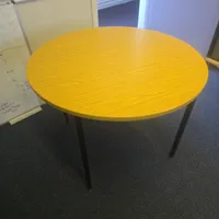Round Table with Black Metal Legs