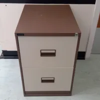 3 x 2-Drawer Metal Filing Cabinet, Beige/Taupe, No Keys