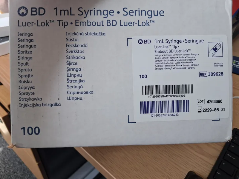 BD 1mL Syringe Luer-Lok Tip - Box of 100