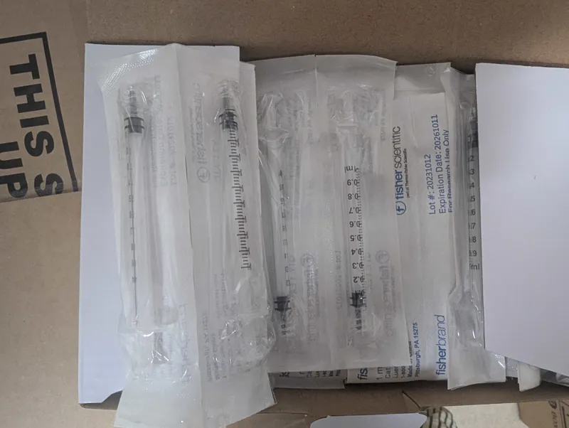 Fisher Brand 1ml Plastic Syringes - Sterile Luer Lock (100 pack)