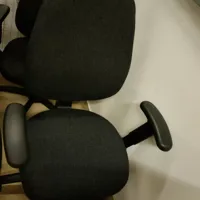 Black Fabric Office Chair with Armrests