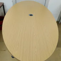Round Wooden Meeting/Dining Table - Natural Oak Finish