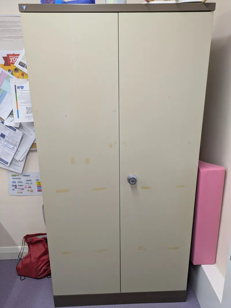 Double-Door Metal-Frame Storage Cabinet/Wardrobe