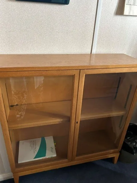 Wooden Display Cabinet with Glass Doors - 2 Door
