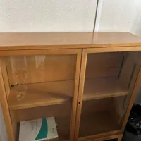 Wooden Display Cabinet with Glass Doors - 2 Door