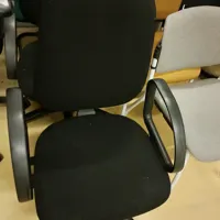 Black Fabric Office Chair with Armrests