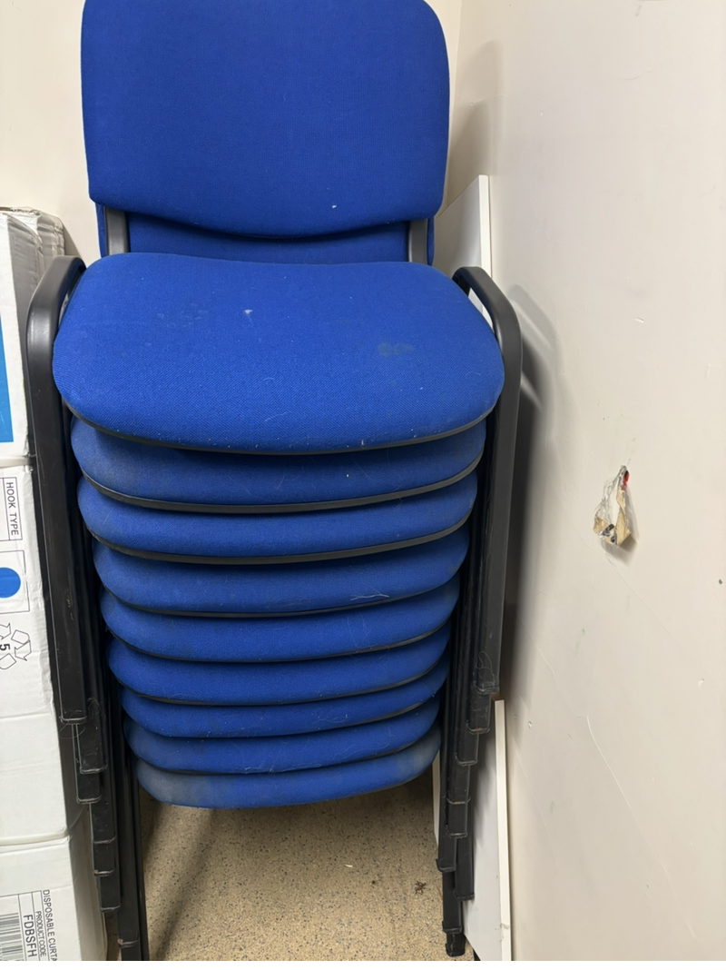Stacking Chairs - Blue Upholstered Office/Meeting Chairs