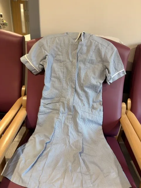 Light Blue Striped Short-Sleeve dress