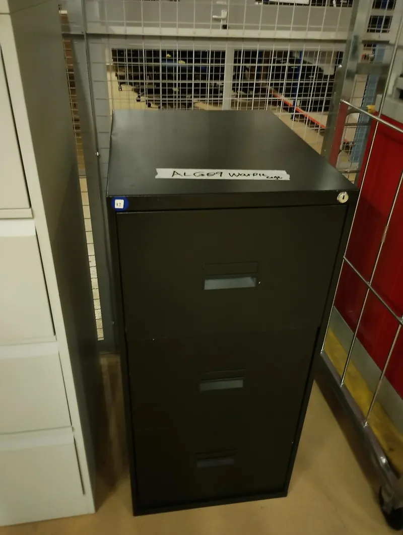 Black 3-Drawer Filing Cabinet