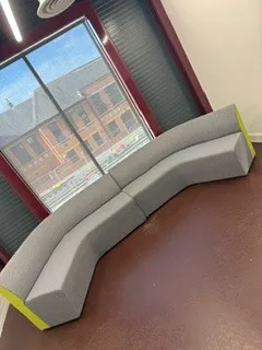 Grey Curved Reception/Waiting Room Seating Unit