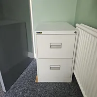 2-Drawer Filing Cabinet with key, white/light grey