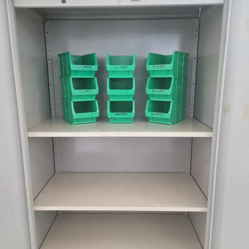 Green Plastic Stacking Storage Bins – 9 Units