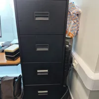 Black 4-Drawer Filing Cabinet