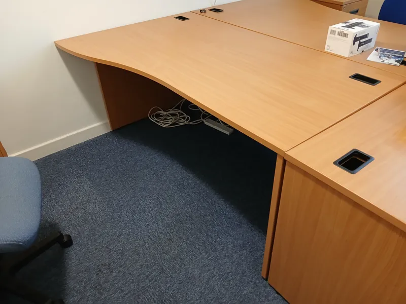 Large Curved Wooden Office Desk