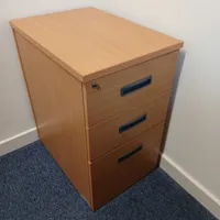 Wooden 3-Drawer Mobile Storage Unit with Lock and key