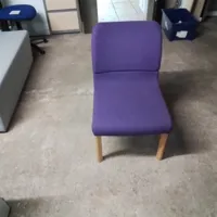2 x Purple & 2 x blue Upholstered Occasional Chairs with Wooden Legs