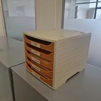 Desktop Drawer Storage Unit - 5 Drawers, Orange & Cream