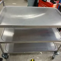 Stainless Steel 3-Tier Catering Trolley with Castors