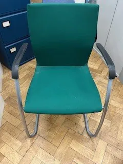 Teal Cantilever Chair with Metal Frame