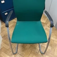 Teal Cantilever Chair with Metal Frame
