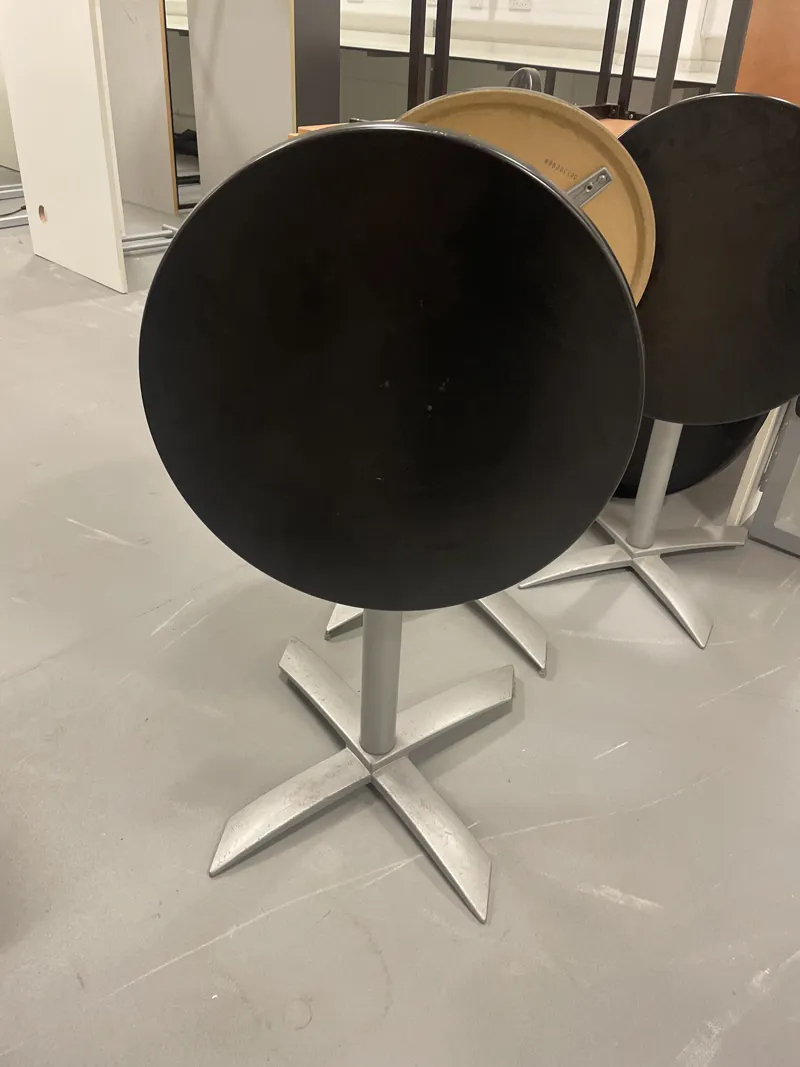 Round Bistro/Café Table with Black Top and Metal Base