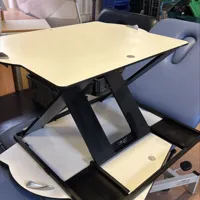 Adjustable Height Sit-Stand Desk with Black Frame