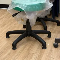 Office Chair with Green/Purple Seat Pad - Black Base