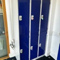 Blue Metal Locker Cabinet - 6 Door Storage Unit