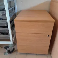 Beech Wood Mobile Pedestal Storage Unit with 2 Drawers