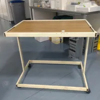 Mobile Work Table  – Cream/Natural Wood