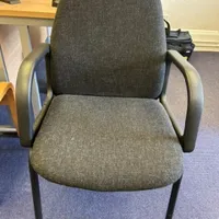 Grey Fabric Office Chair with Black Armrests