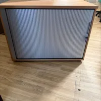Wooden Top Storage Cupboard with Roller Shutter Doors
