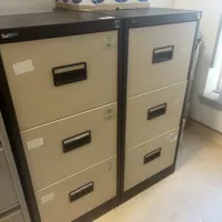 2x 3-Drawer Lockable Filing Cabinets