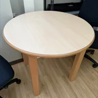 Round Dining Table, Light Wood, 100cm Diameter