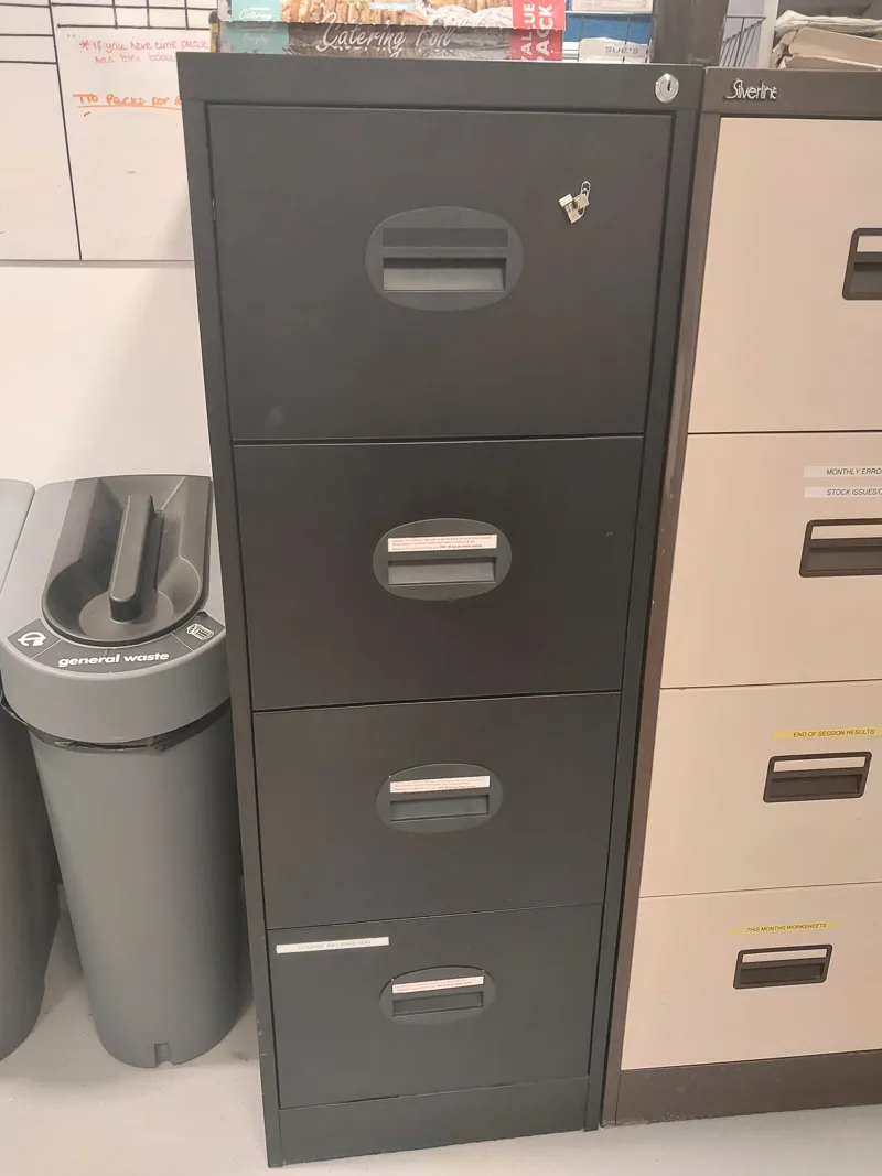Grey Metal 5-Drawer Filing Cabinet