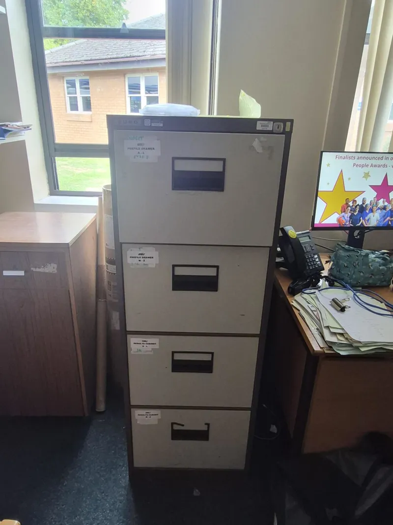 4-Drawer Mobile Filing Cabinet - Beige/Cream