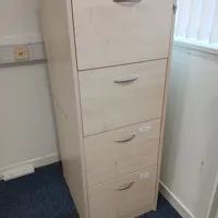 4-Drawer Lateral Filing Cabinet - Beige/Natural Wood