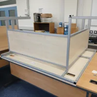 Modular Reception or office Desk with Plexi Dividers