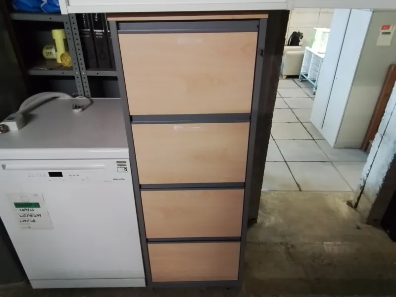 4-Drawer Lateral Filing Cabinet with Beige Front Panels