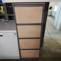 4-Drawer Lateral Filing Cabinet with Beige Front Panels