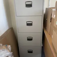 Grey metal filing cabinets , 4 drawer, H130cm,  W47cm, D61cm - Location Trumpington Street