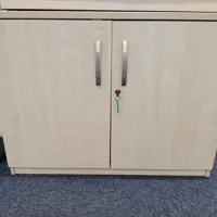 Cream 2-Door Storage Cabinet with Lock and key