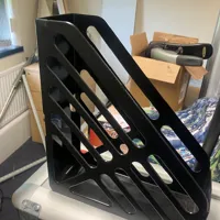 Black Plastic Desktop File Organiser - 4 Tier Letter Tray