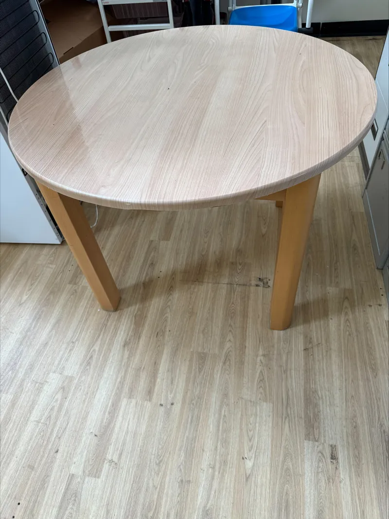 Round Dining Table - Light Wood Finish