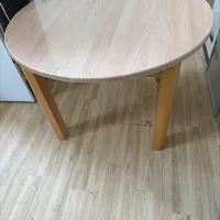 Round Dining Table - Light Wood Finish