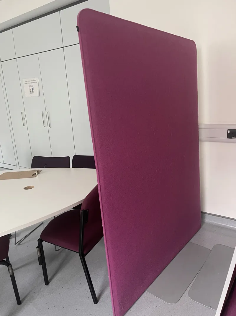 Fabric Acoustic Partition Screens - Purple & Grey