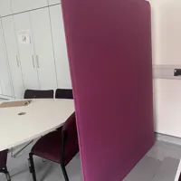 Fabric Acoustic Partition Screens - Purple & Grey