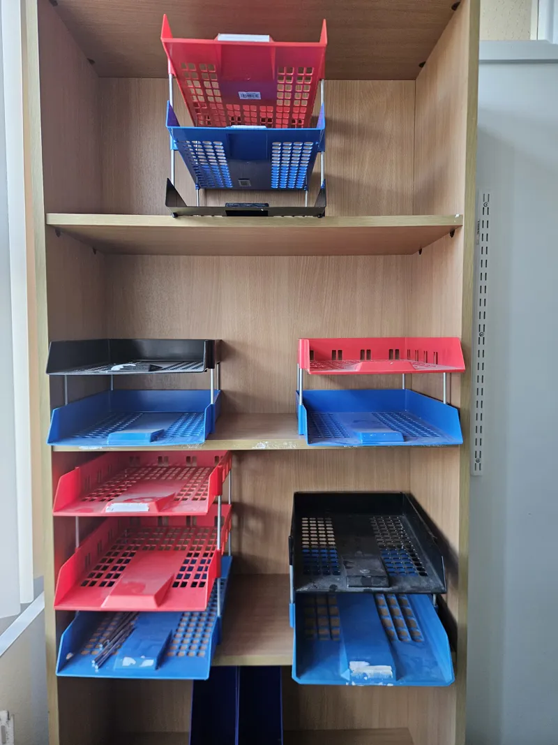 Mixed Plastic Desktop Document Trays - Stackable Storage Set